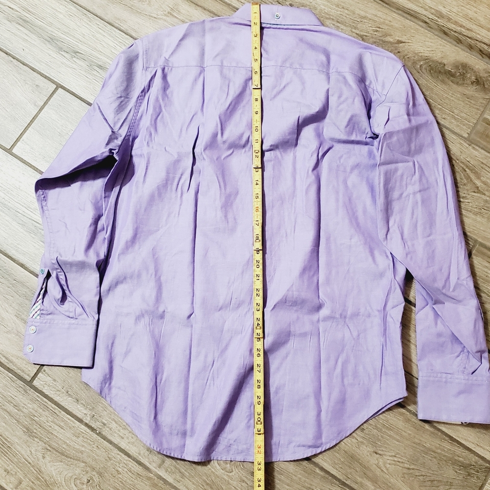 Robert Graham Solid Purple Pattern Men's Dress Sh… - image 4